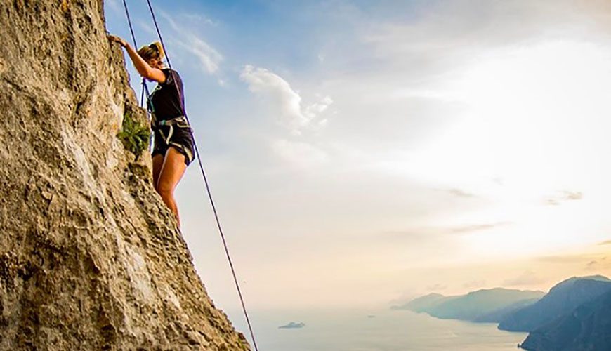 climbing on the path of the gods